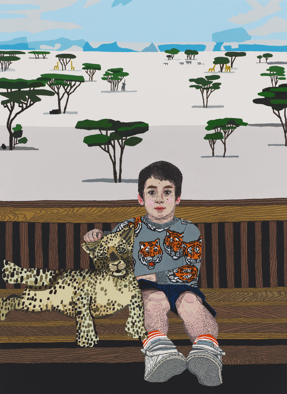 Jonas Wood, Kiki with Leopard, 2020