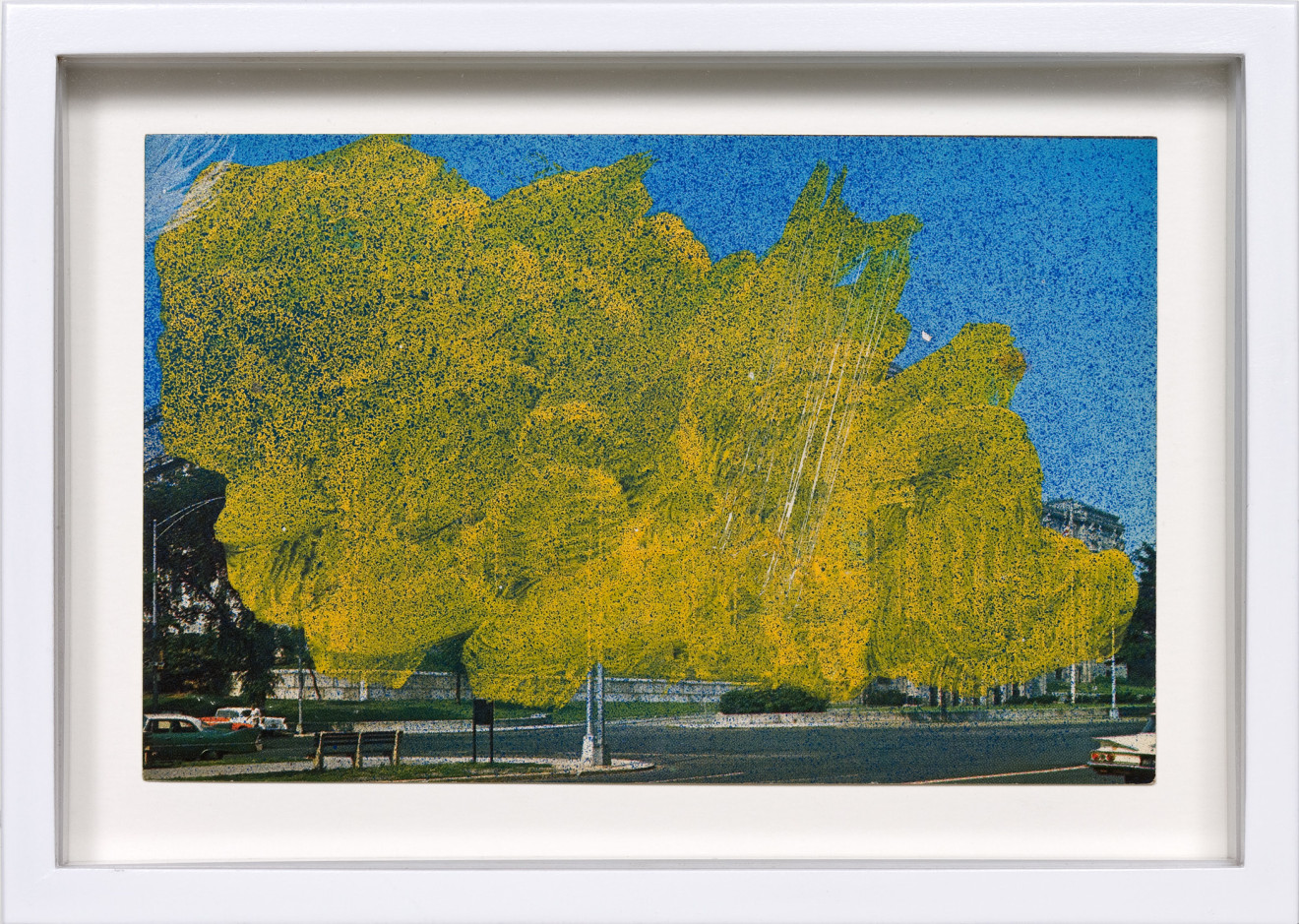 Thomas Lawson Altered Postcard 13: Brooklyn Museum, Yellow, 1985