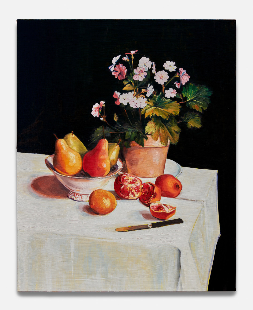 Sam McKinniss, Still Life with Primroses, Pears and Pomegranates (after Fantin-Latour), 2018