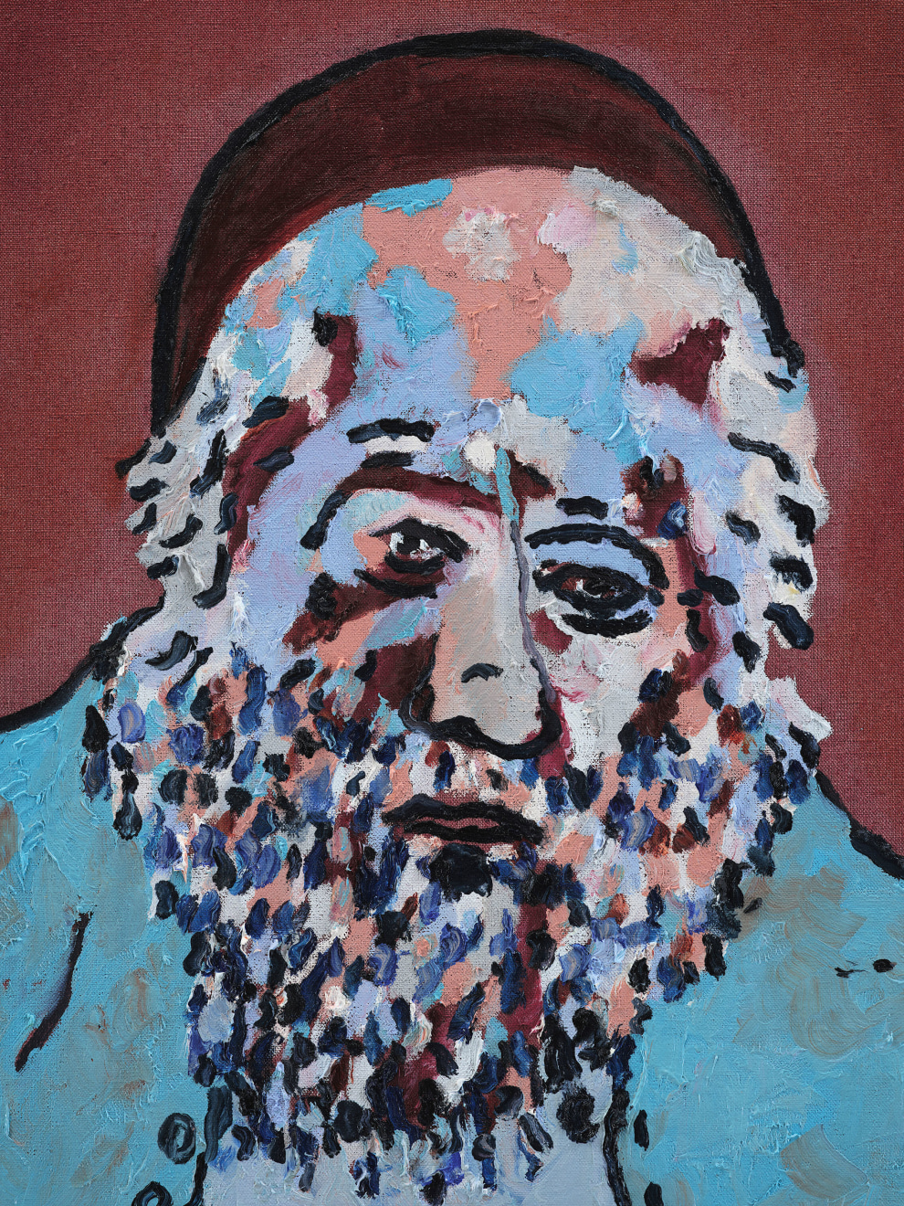 Joel Mesler, Rabbi with blue jacket, 2023