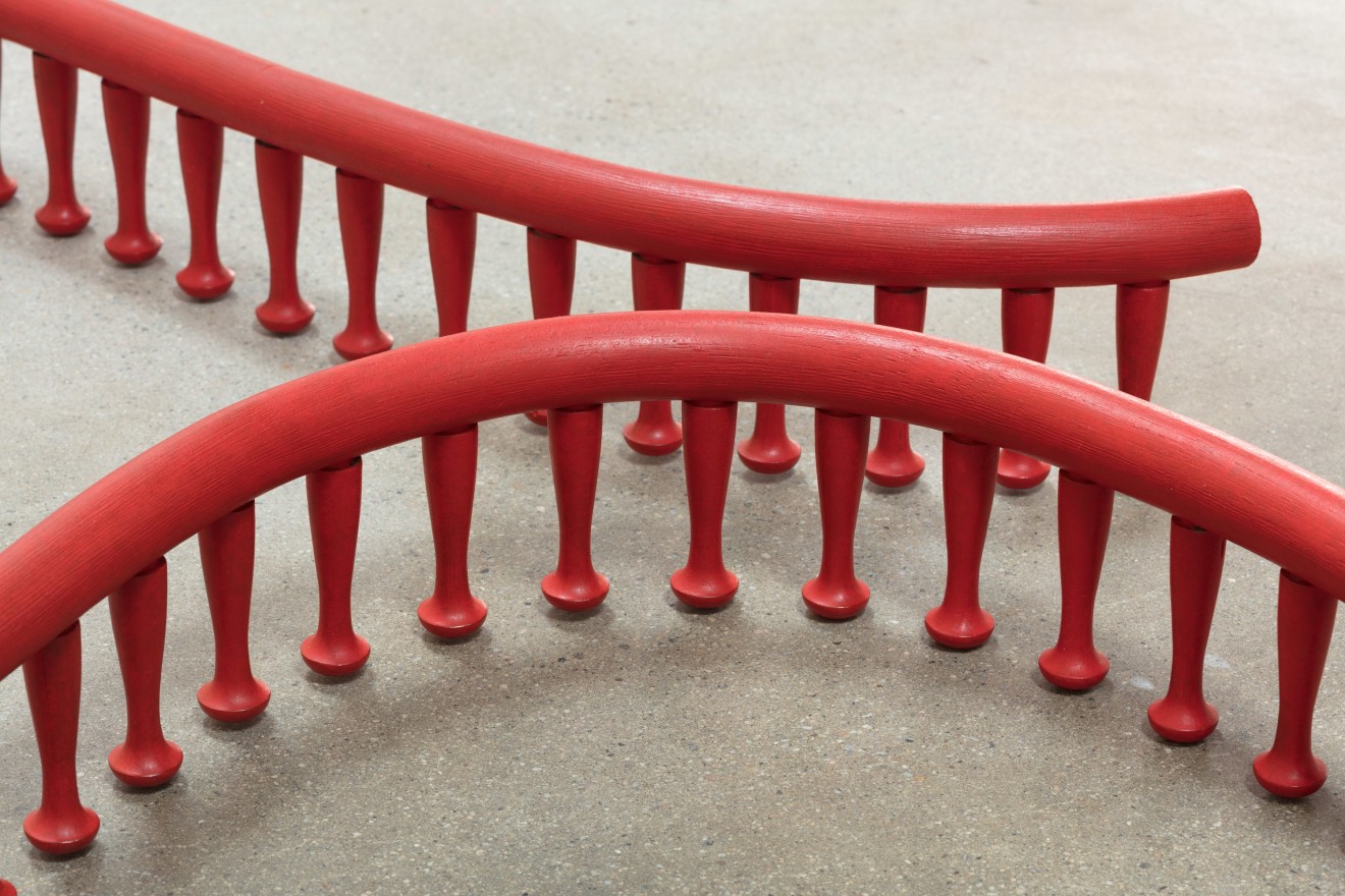 Ricky Swallow Floor Sculpture with Pegs #1, 2018