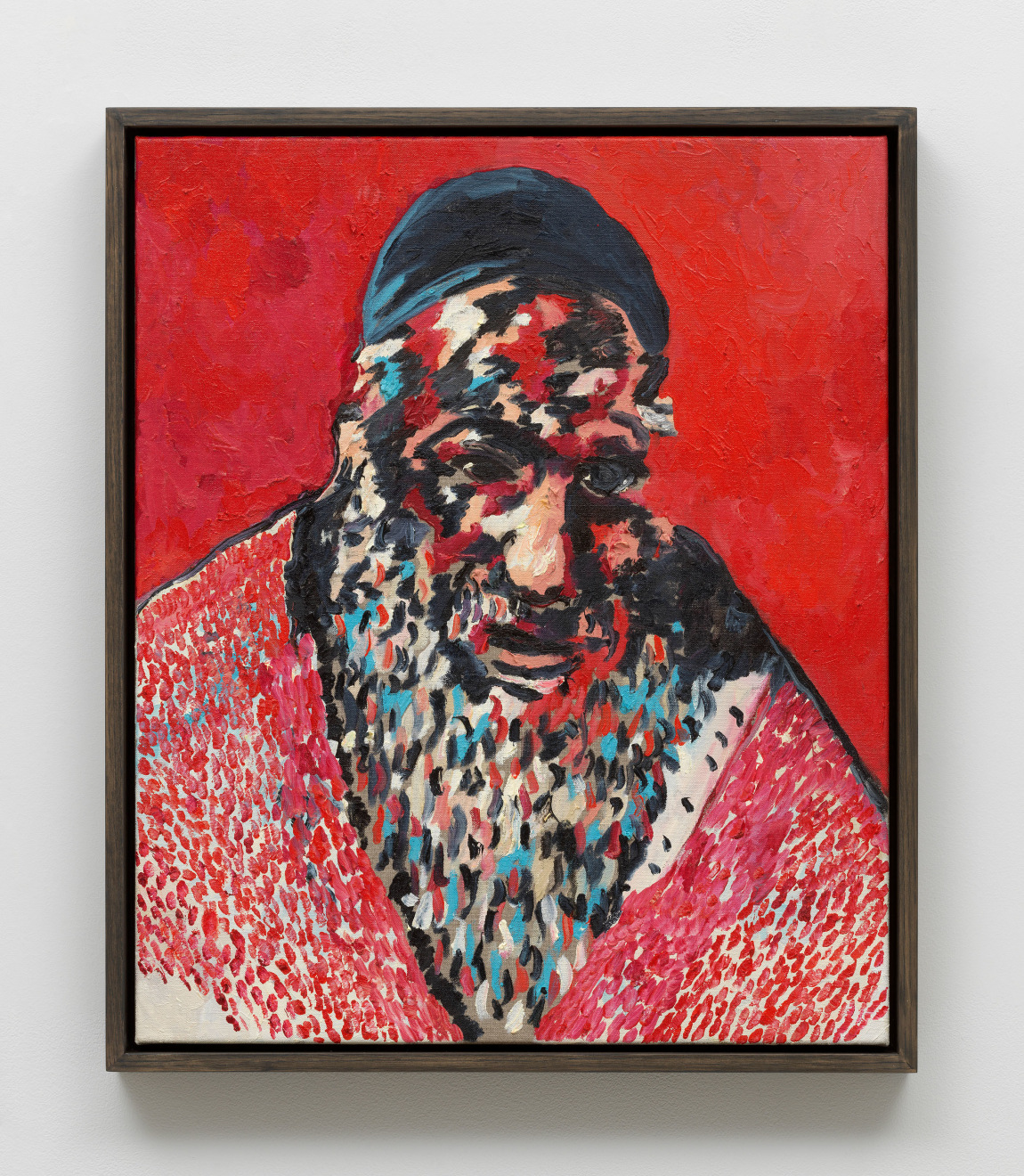 Joel Mesler, Rabbi with red background, 2023