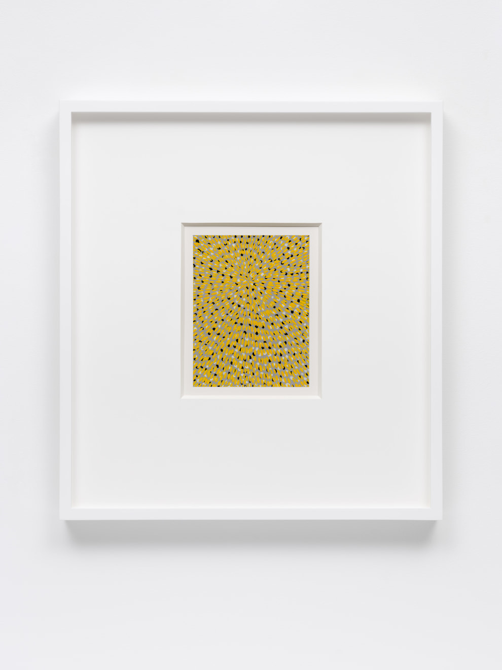 Jennifer Guidi, Untitled (Yellow Gouache Universe Mandala, Black and White, Gray Ground), 2022