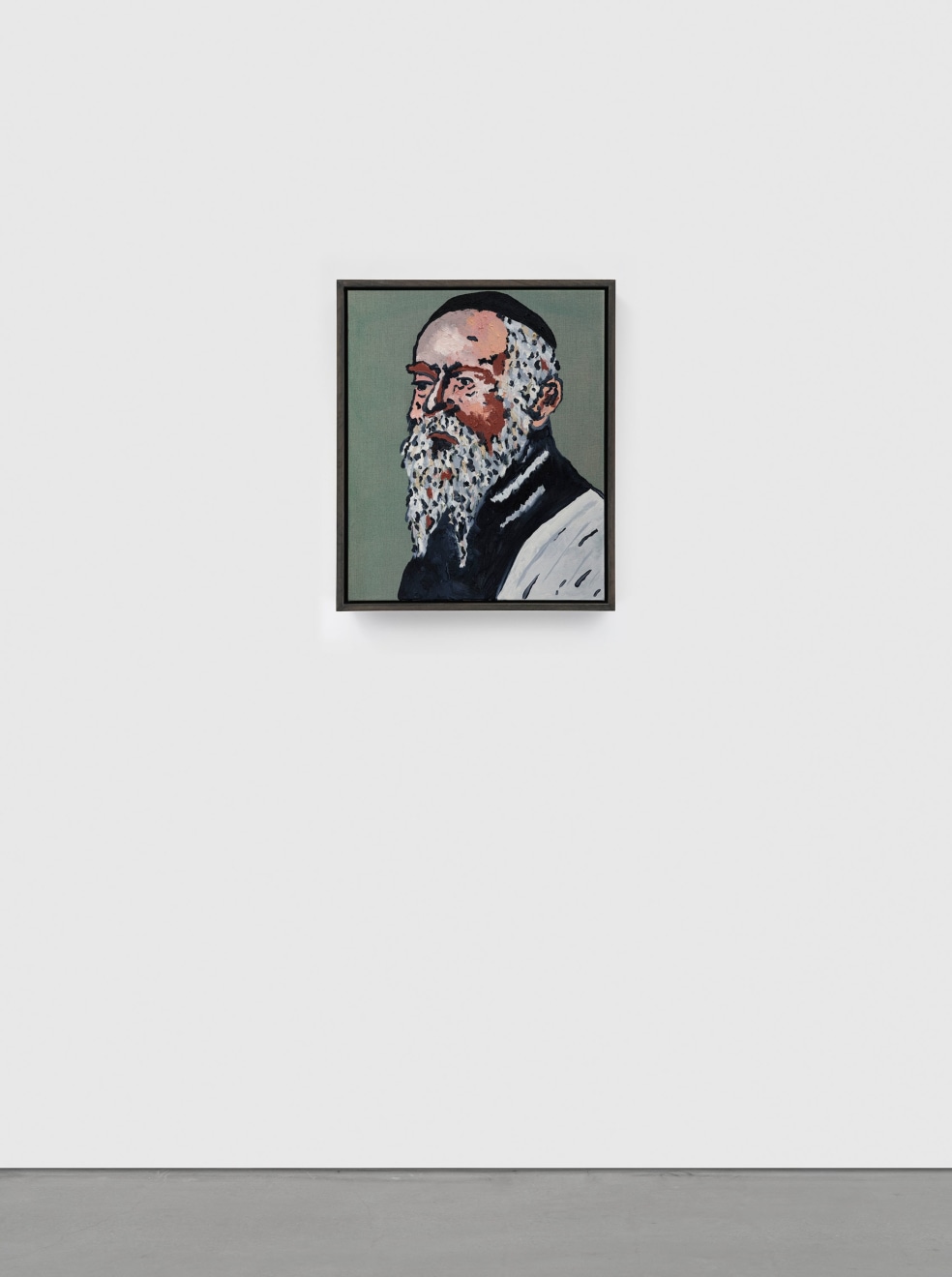 Joel Mesler, Rabbi with green background, 2023