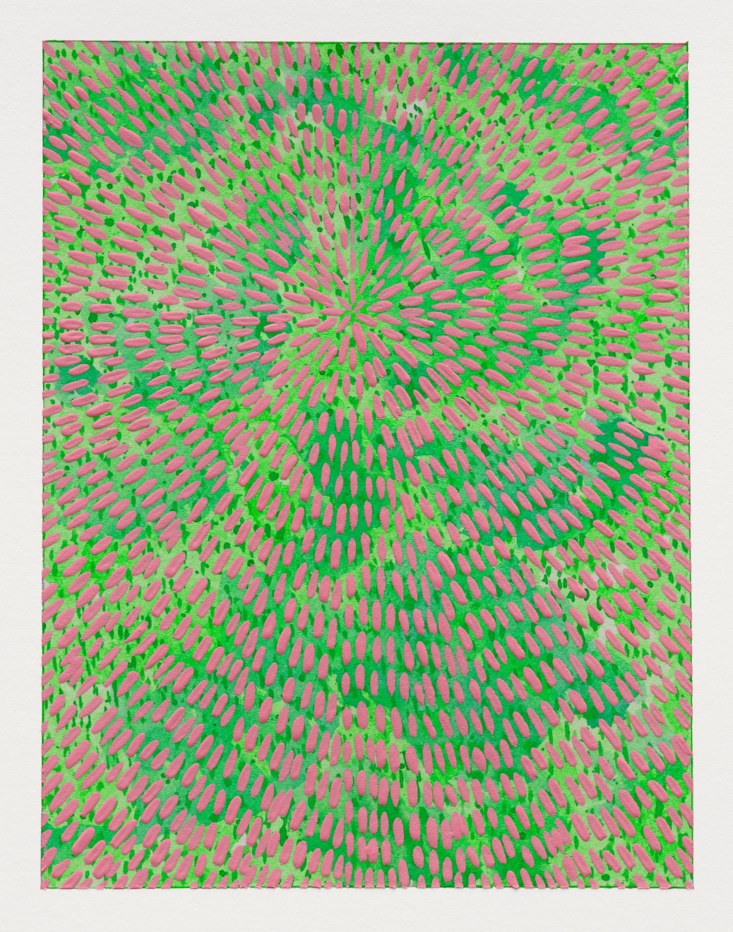 Jennifer Guidi, Untitled (Pink Gouache Universe Mandala, Green and Light Green Ground), 2022