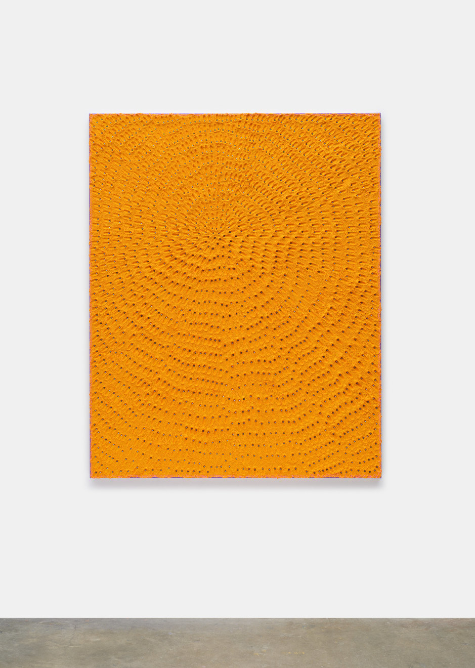 Jennifer Guidi, The Metamorphosis (Painted Orange Sand, Black, White, Yellow and Pink, Lavender Ground), 2022