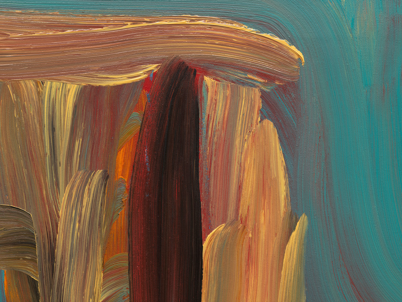 Martha Diamond, Untitled Black Orange Aqua (Detail), 1983