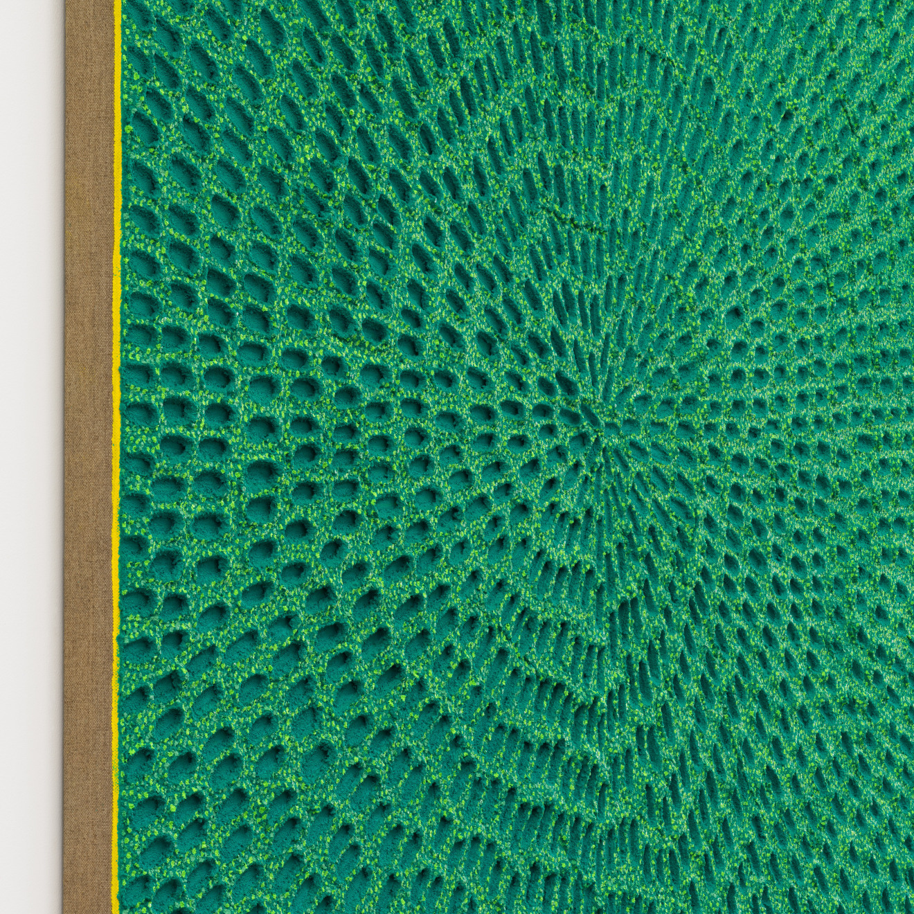 Jennifer Guidi, The Mountain and I (Painted Green Sand, Yellow, Blue and White Mountain, Green and Light Green, Yellow Ground), 2022