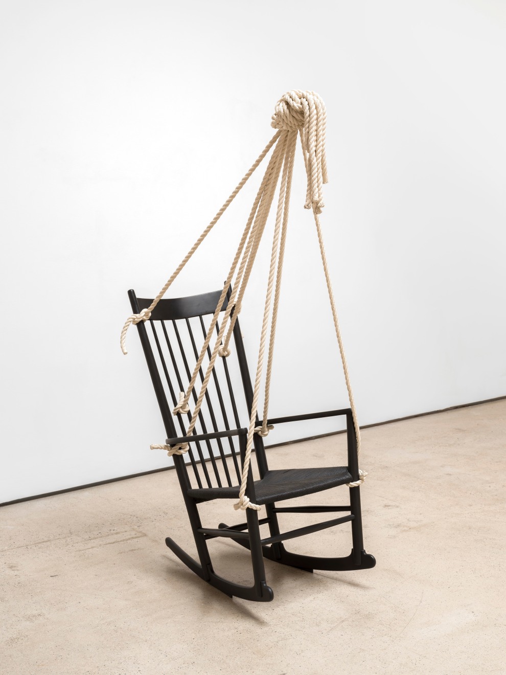 Ricky Swallow, Rocking Chair with Rope (meditation chair #1), 2020