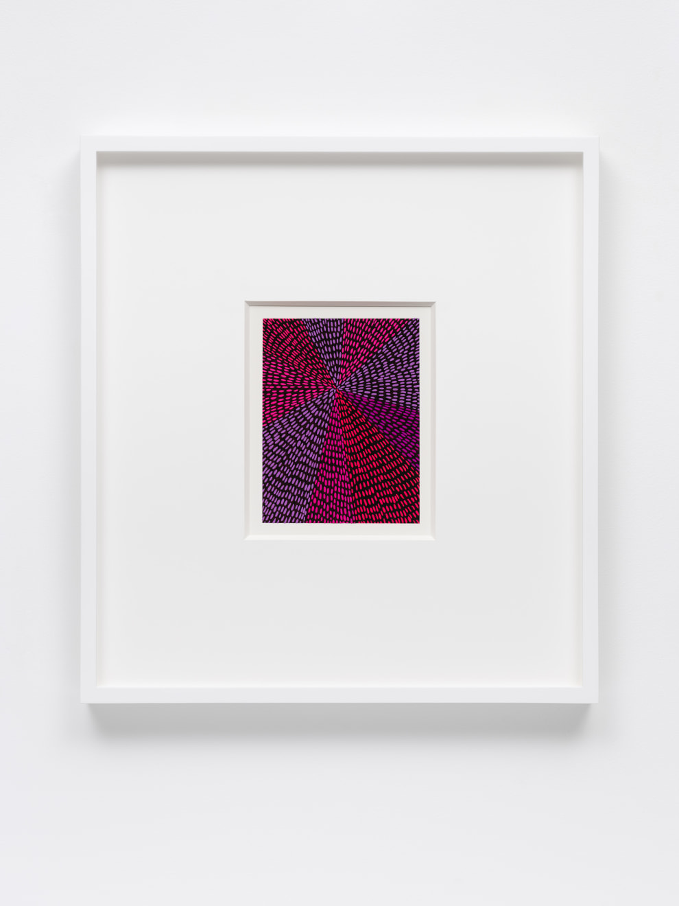 Jennifer Guidi, Untitled (Hot Pink, Lavender, Magenta and Orange Gouache Universe Mandala, Black Ground), 2022