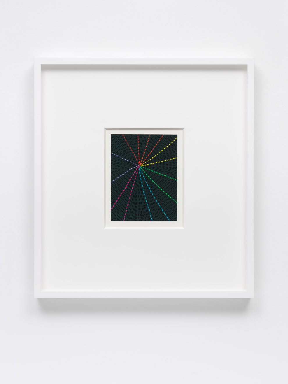 Jennifer Guidi, Untitled (Black and Rainbow Gouache Universe Mandala, Black Ground), 2022