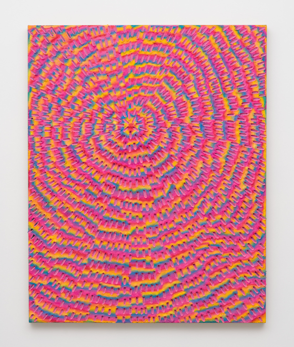 Jennifer Guidi, Infinite Possibilities in a Magical World (Painted Pink Sand, Rainbow, Black Ground), 2023