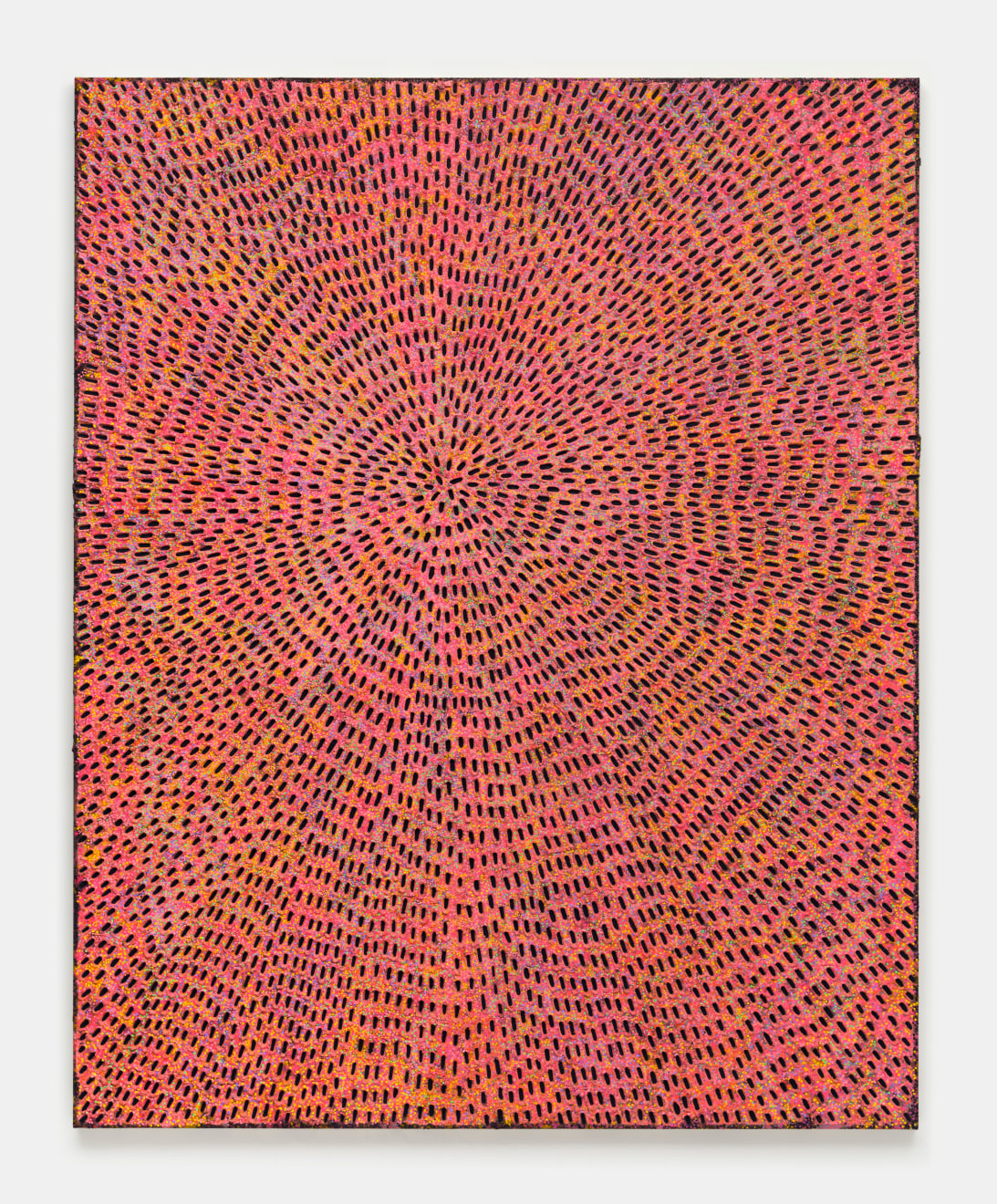 Jennifer Guidi, Till Sunbeams Find You (Painted White Sand, Orange, Pink, Hot Pink, Yellow, Turquoise, Lavender and Purple, Black Fill), 2021 - 2022
