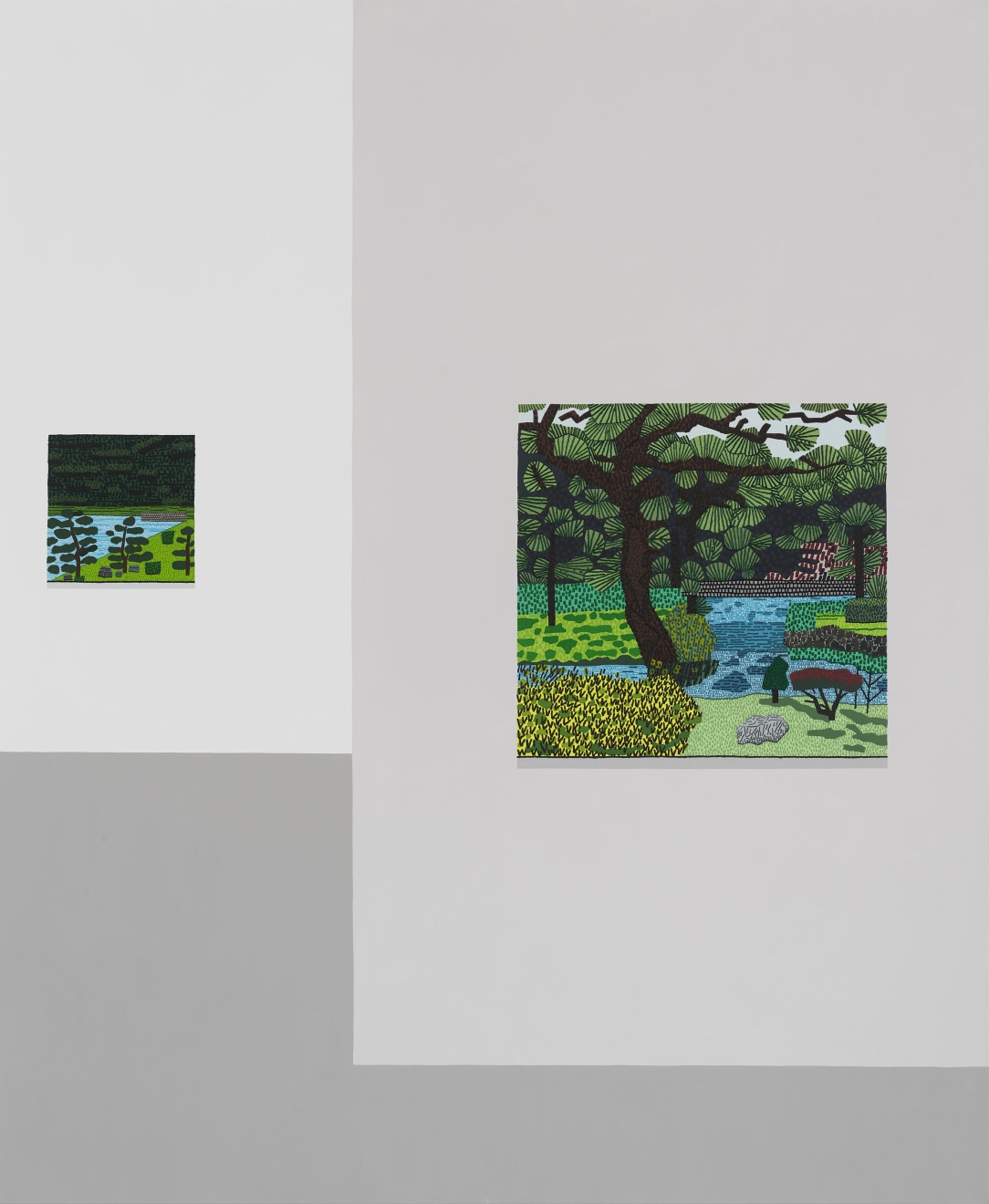 Jonas Wood, Interior with Japanese Landscapes, 2022