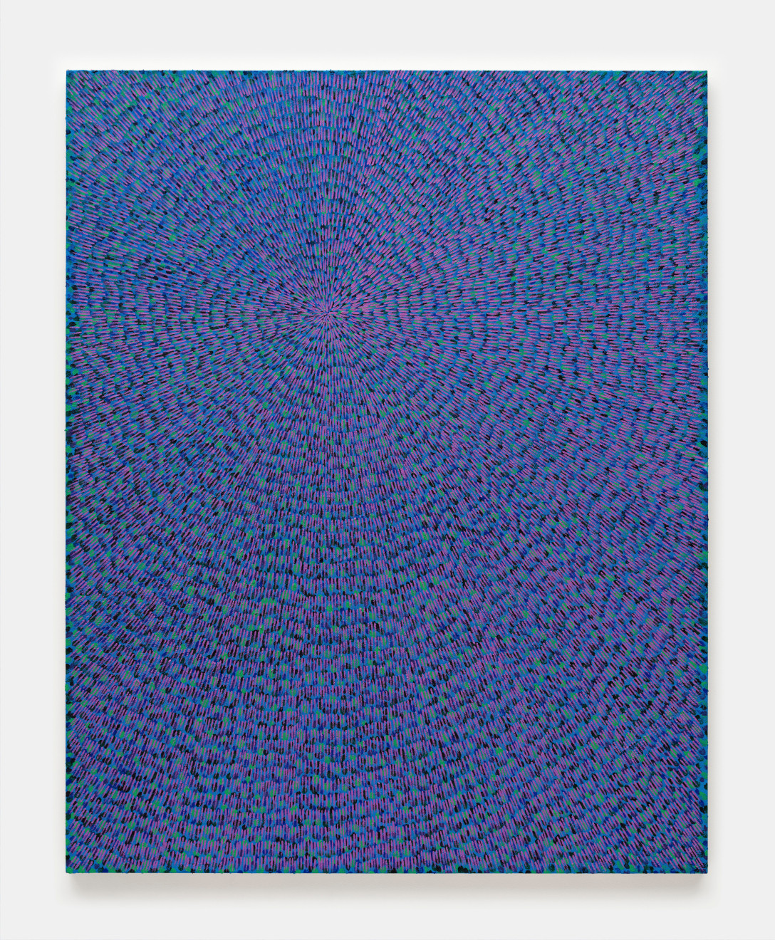 Jennifer Guidi, Life Force (Painted Universe Mandala, Lavender, Blue, Dark Blue, Green, Purple and Black Ground), 2022