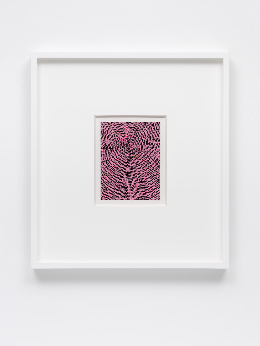 Jennifer Guidi, Untitled (Black Gouache Universe Mandala, Hot Pink and Gold, Pink Ground), 2022