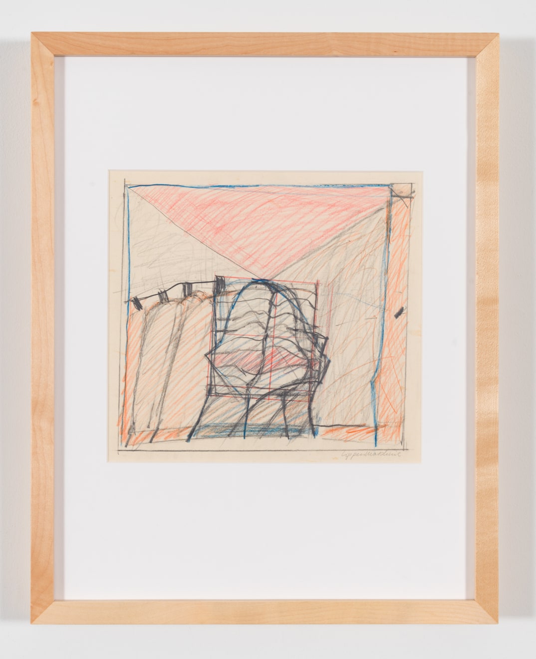 Lippenmaschine, 1964, pencil and colored pencil on paper