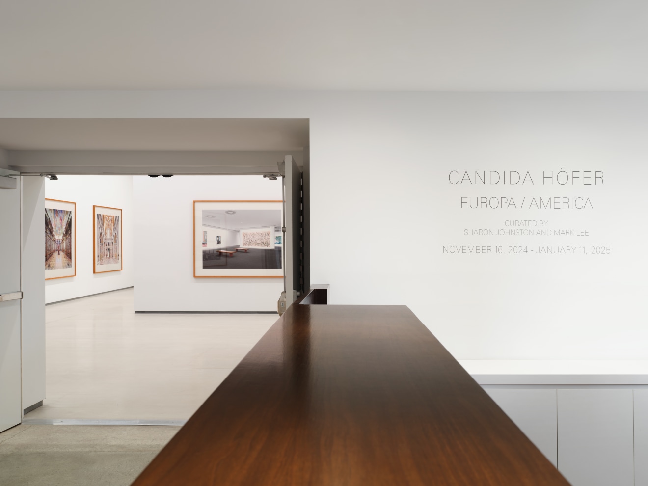 Installation view of Candida H&ouml;fer: Europa / America at Sean Kelly, Los Angeles, November 2, 2024 &ndash; January 11, 2025, Photography: Brica Wilcox, Courtesy: Sean Kelly New York/Los Angeles