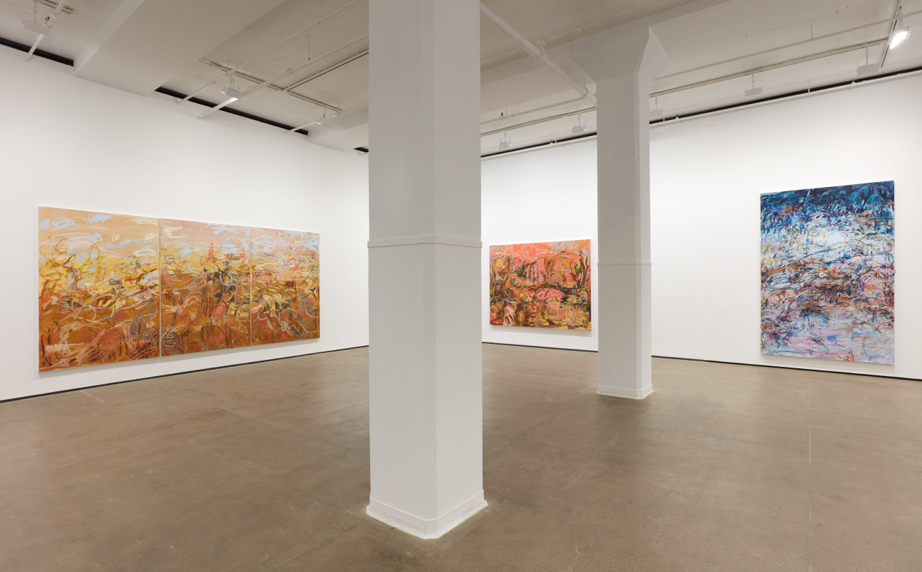 Image: Installation view of&nbsp;Janaina Tsch&auml;pe: a sky filled with clouds and the smell of blood oranges at Sean Kelly, New York, September 6 &ndash; October 19, 2024, Photography: Jason Wyche, Courtesy: Sean Kelly, New York/Los Angeles