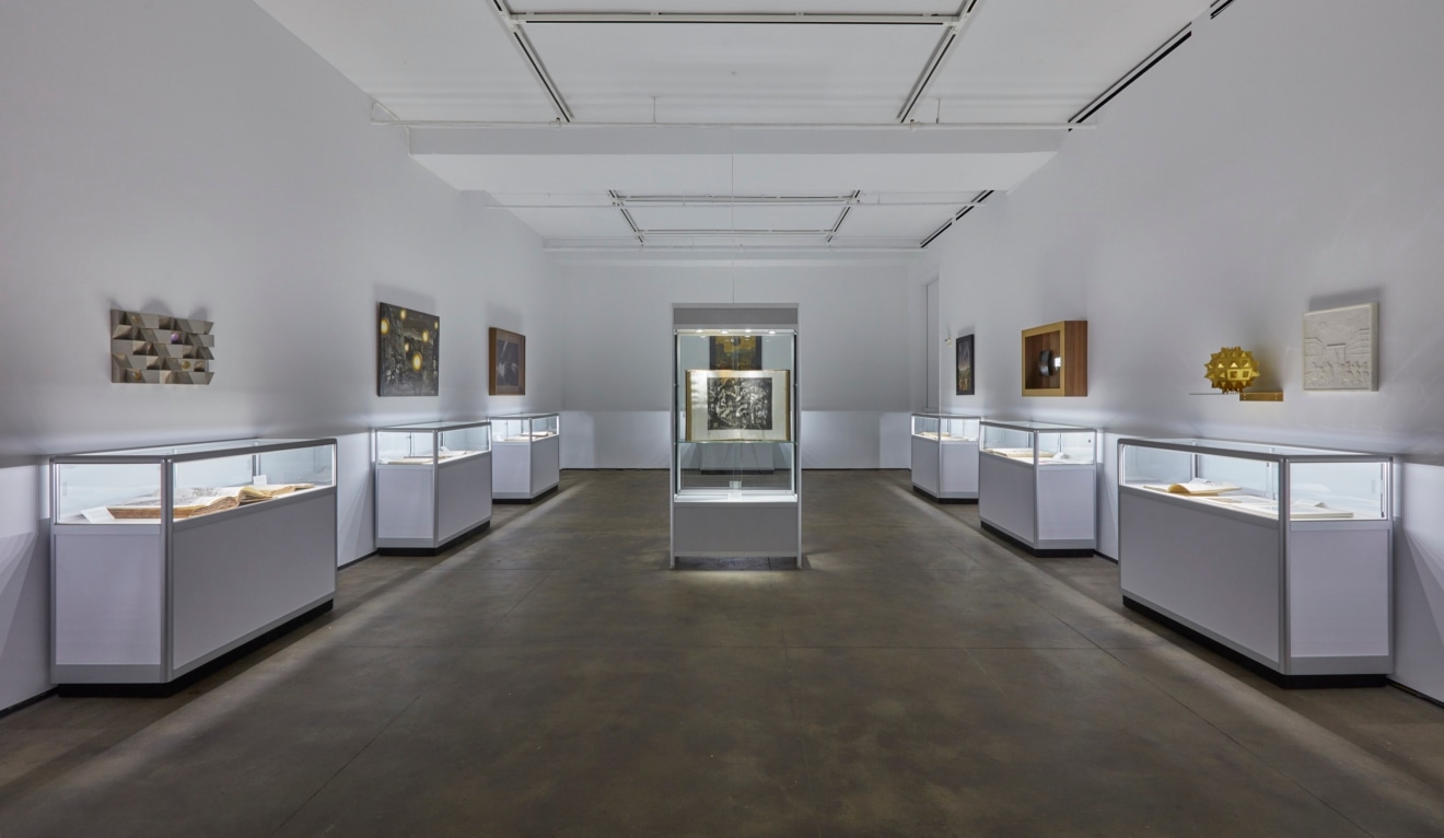 Installation view of Time Perspective: a project by Laurent Grasso at Sean Kelly, New York