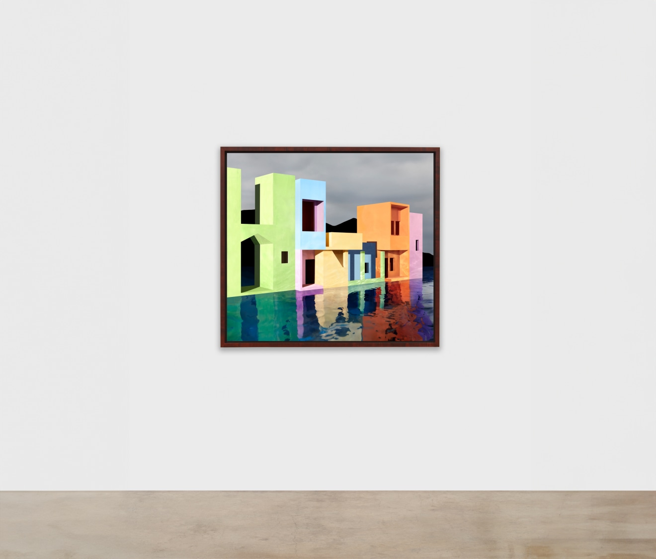 James Casebere, Balconies, 2023, framed archival pigment print mounted to Dibond, paper: 46 3/4 x 51 3/16 inches, framed: 49 1/2 x 53 15/16 x 2 1/4 inches &copy; James&nbsp;Casebere Courtesy: the artist and Sean Kelly, New York/Los Angeles