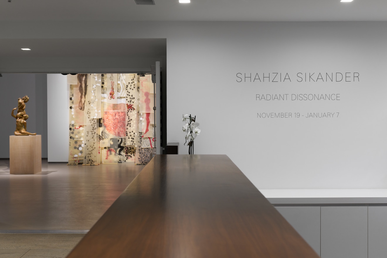 Installation view of Shahzia Sikander: Radiant Dissonance at Sean Kelly Los Angeles, November 19, 2002 - January 7, 2023, Photography: Flying Studio, Courtesy: Sean Kelly