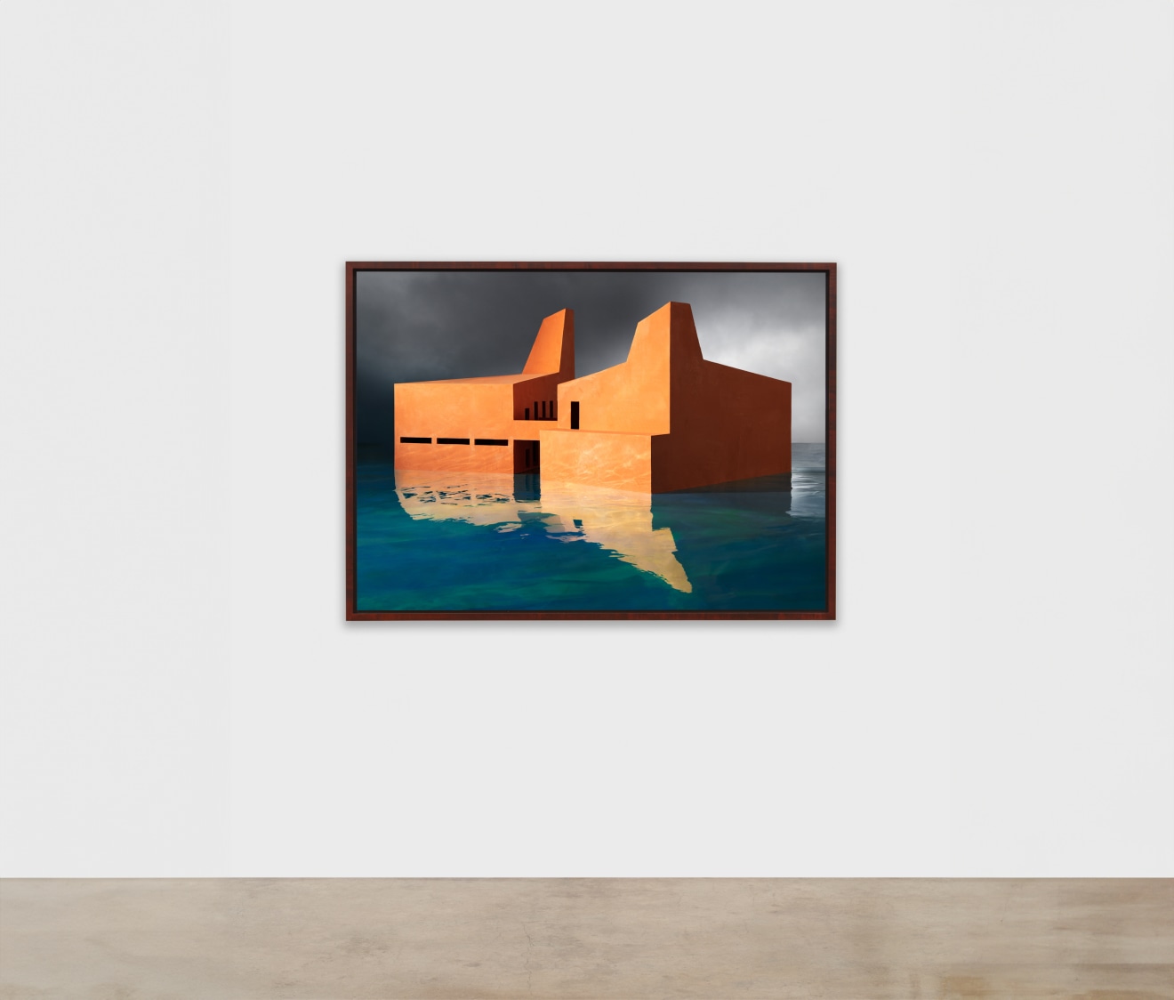 James Casebere,&nbsp;School, 2024, framed archival pigment print mounted to Dibond, paper: 46 3/4 x 65 1/8 inches, framed: 49 9/16 x 67 15/16 x 2 1/4 inches &copy; James&nbsp;Casebere Courtesy: the artist and Sean Kelly, New York/Los Angeles