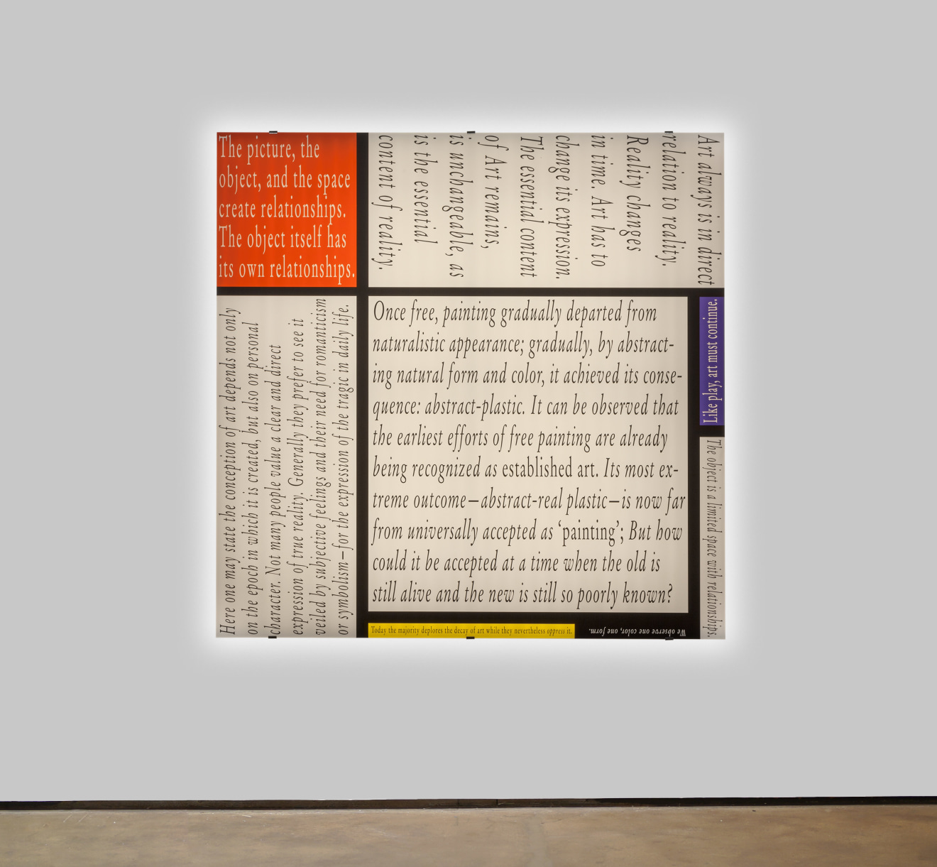 Joseph Kosuth, &#039;Mondrian&#039;s Work XII&#039;, 2016