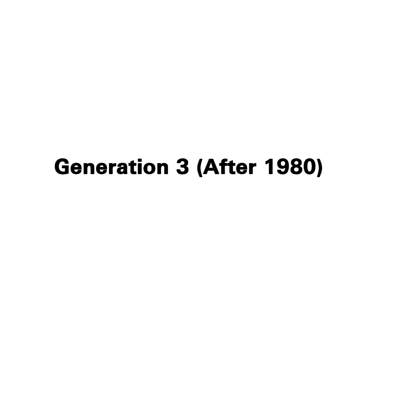 Generation 3 (After 1980)