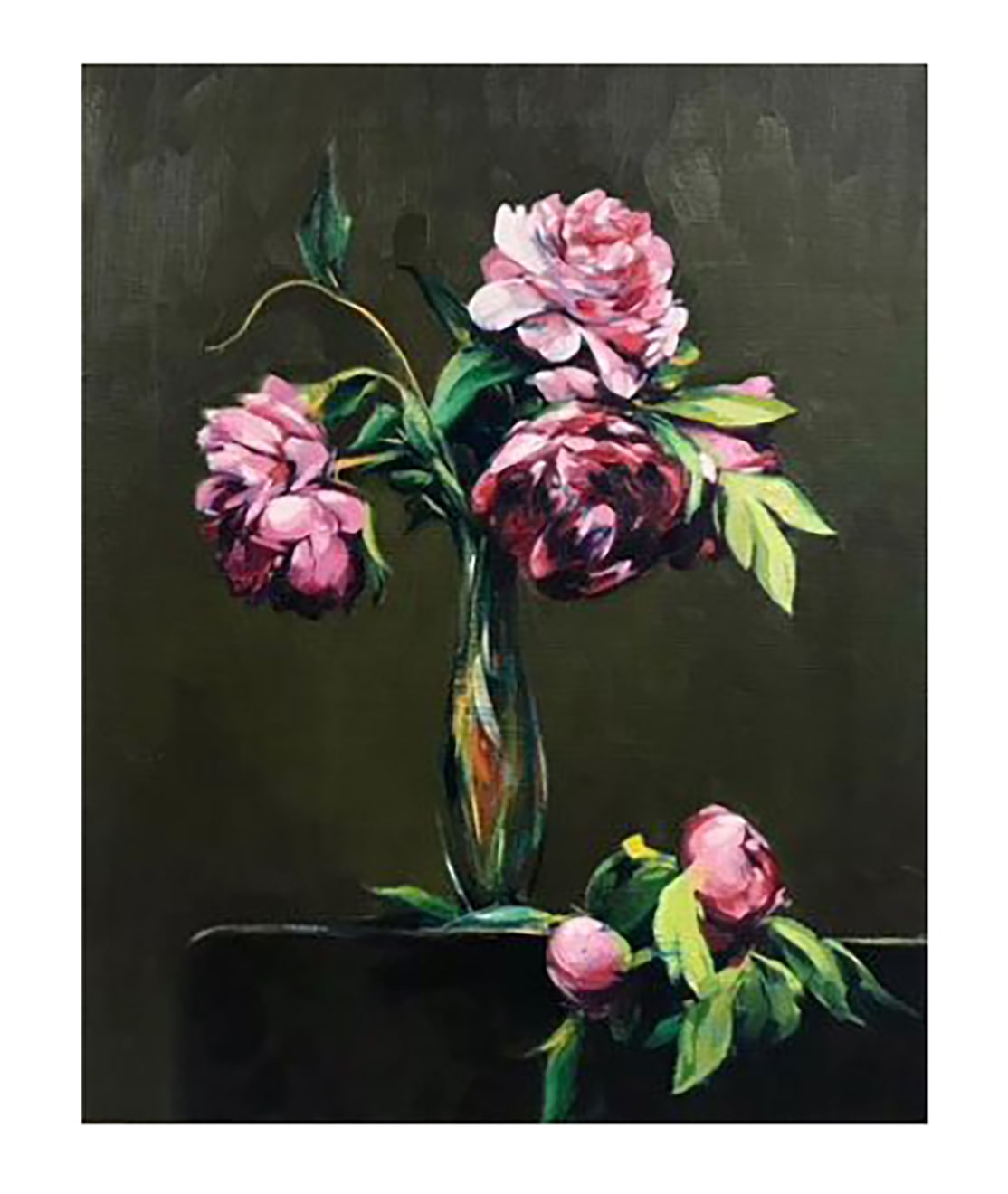 Sam McKinniss, Peonies (after Fantin-Latour), 2017