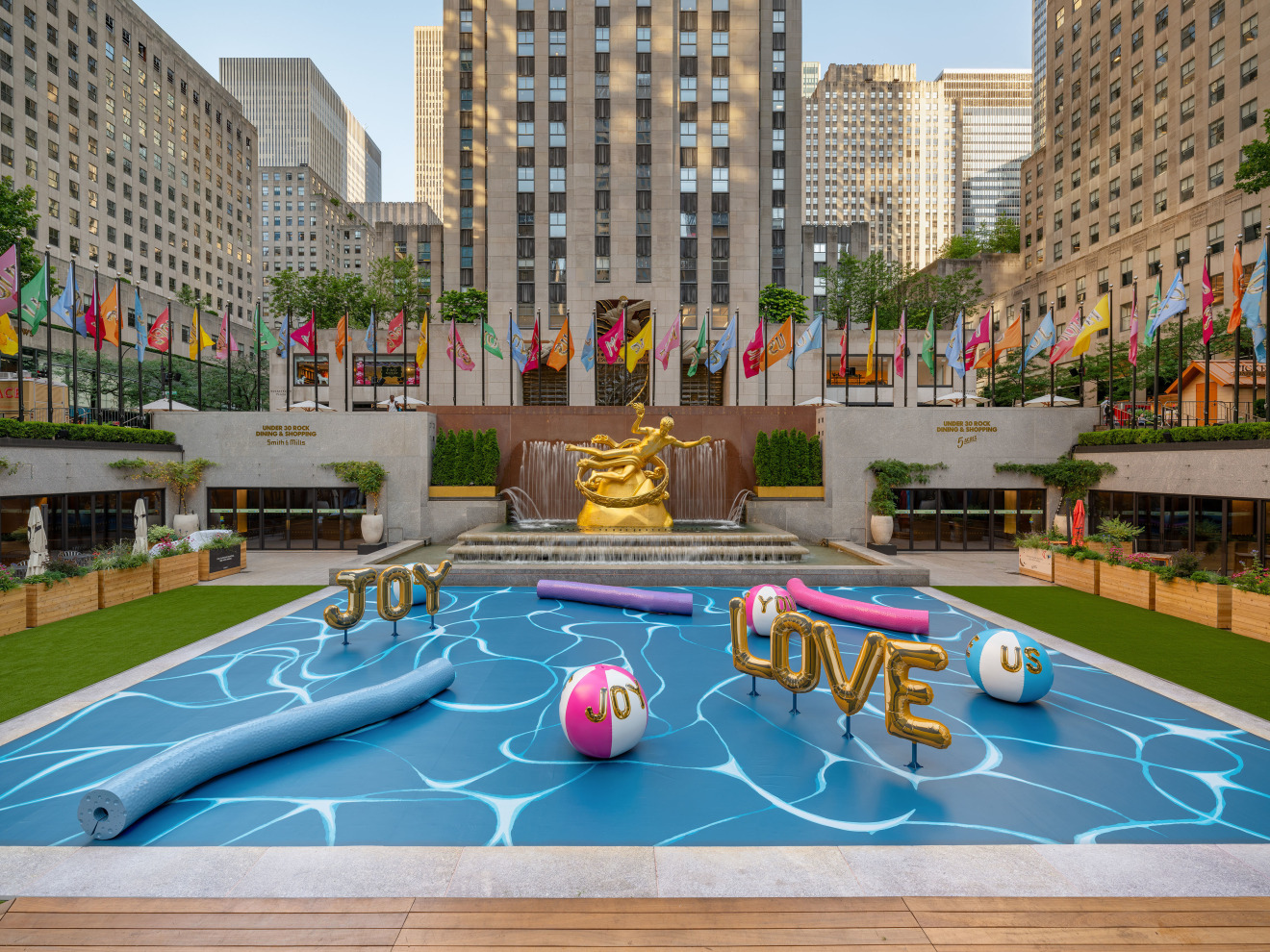 Joel Mesler, Pool Party (Rockefeller Center), 2024