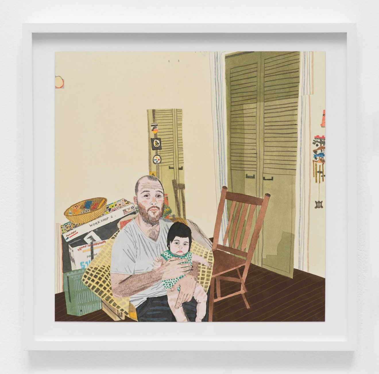 Jonas Wood, Self Portrait with Momo, 2014