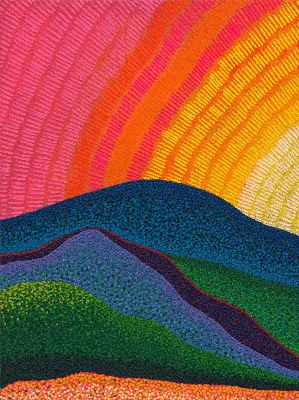 Jennifer Guidi, The Earth and I are in a harmonious hum, drawn to the sea by her calling drum, along the magical red ridge we run, bound for the waves&mdash;with a dive we become one, 2025