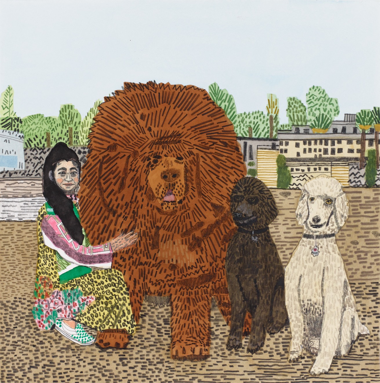 Jonas Wood, Shio with Dogs 2, 2019