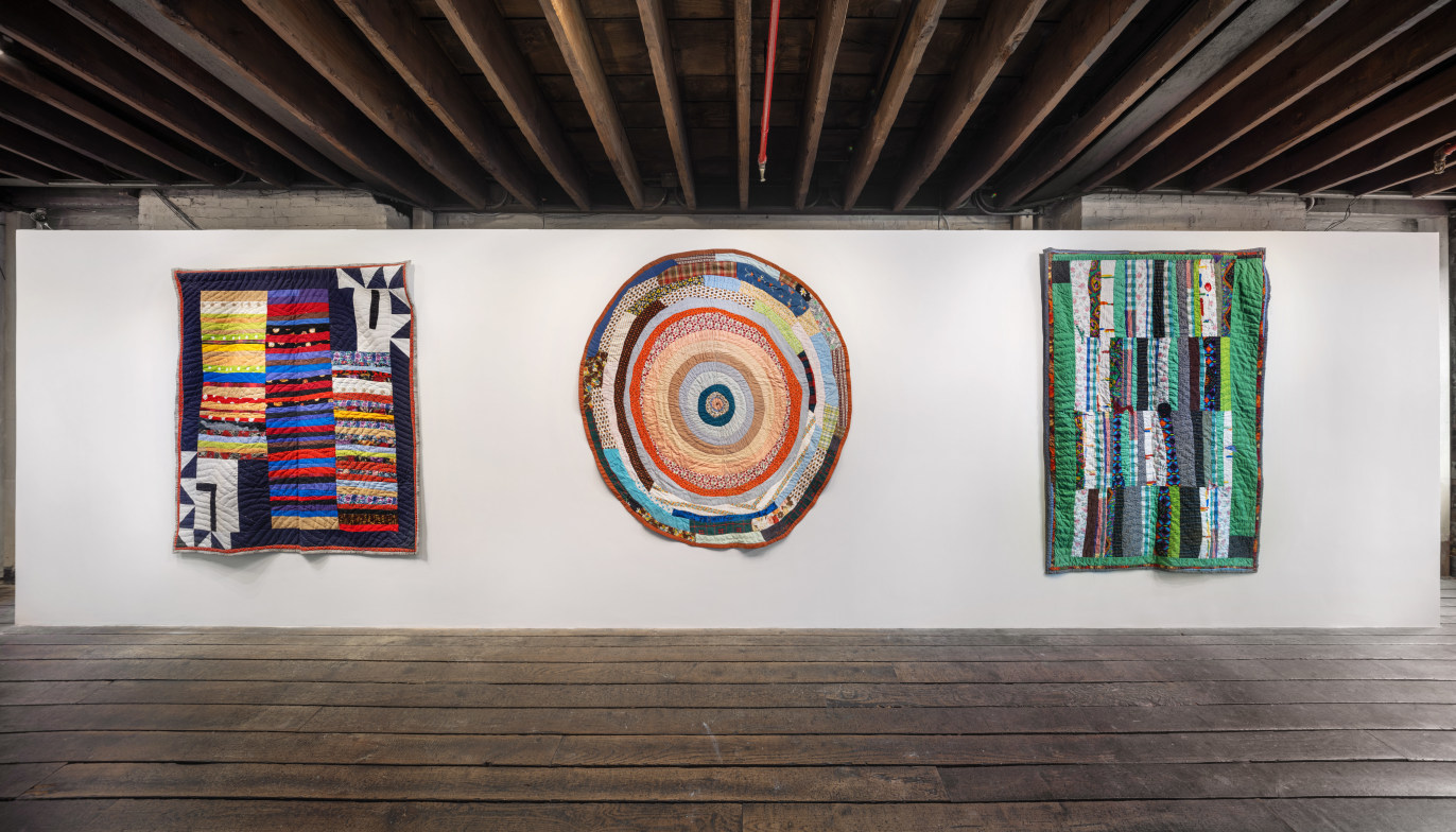 install view of abstract quilts