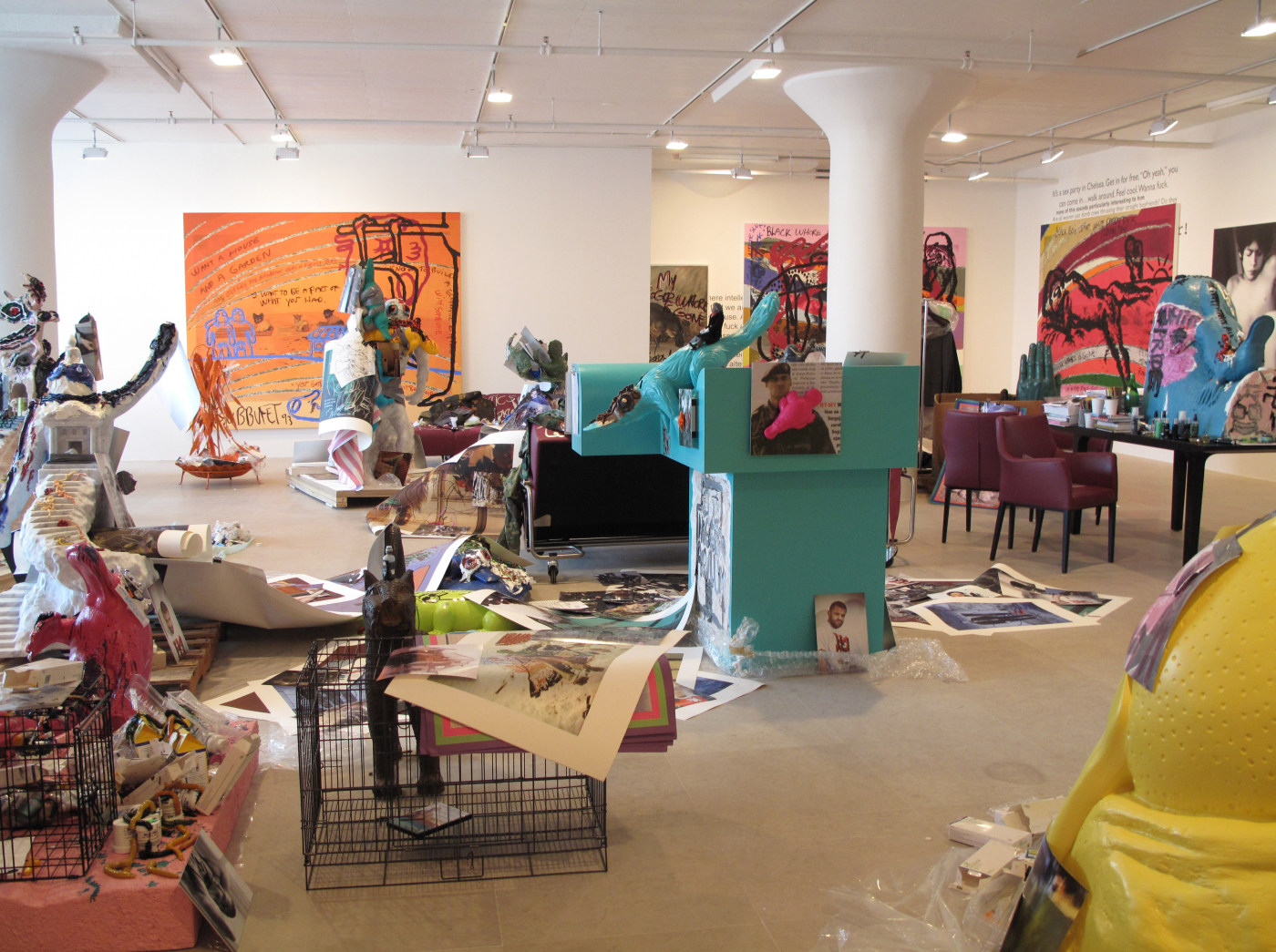 Installation view, The Synthetic Slut: A Novel by Bjarne Melgaard, Greene Naftali, New York, 2010