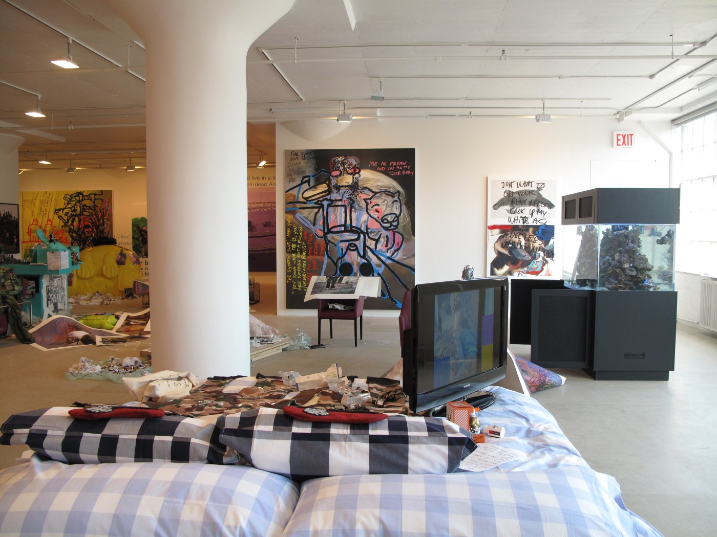 Installation view, The Synthetic Slut: A Novel by Bjarne Melgaard, Greene Naftali, New York, 2010
