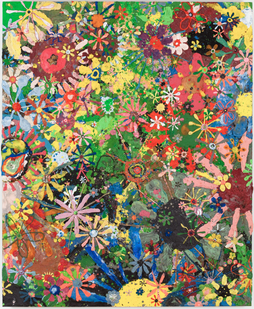 gelitin Flower painting, 2009 plasticine on wood panel 49 1/2 x 40 1/2 x 3/4 inches 126 x 103 x 2 cm