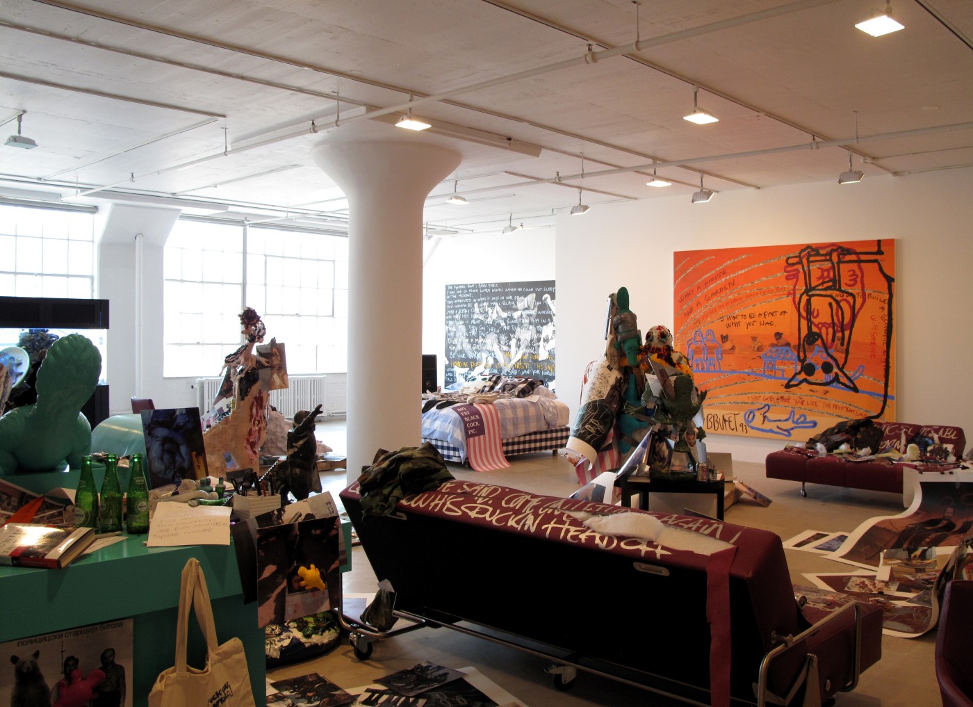 Installation view, The Synthetic Slut: A Novel by Bjarne Melgaard, Greene Naftali, New York, 2010