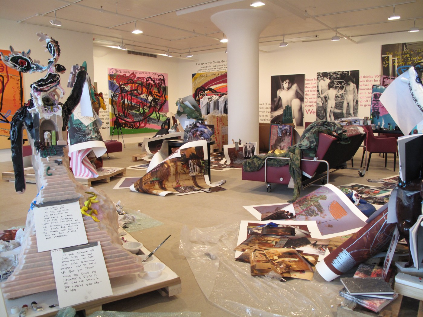 Installation view, The Synthetic Slut: A Novel by Bjarne Melgaard, Greene Naftali, New York, 2010
