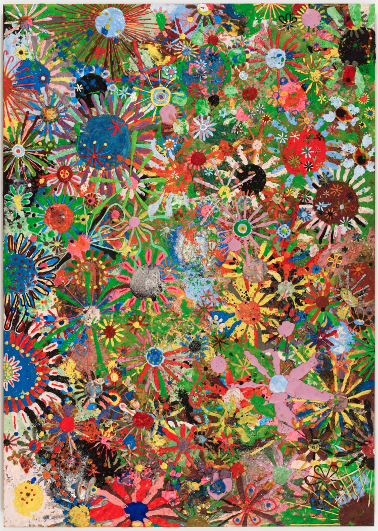gelitin Flower painting, 2009 plasticine on wood panel 75 x 53 x 3/4 inches 190 x 135 x 2 cm