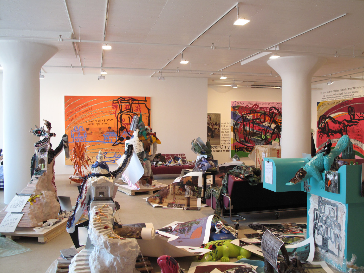 Installation view, The Synthetic Slut: A Novel by Bjarne Melgaard, Greene Naftali, New York, 2010
