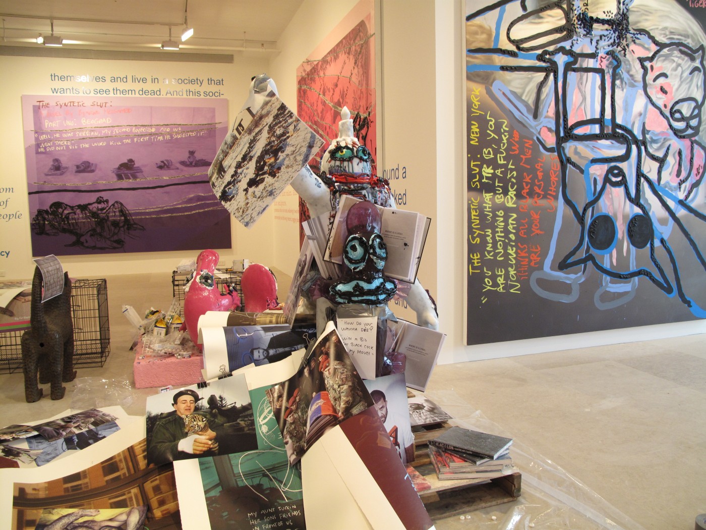 Bjarne Melgaard, Untitled, 2010, mixed media, 58 x 98 x 108 inches, Installation view, Greene Naftali, New York, 2010