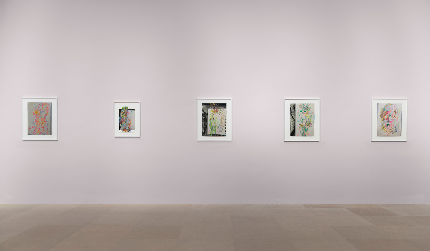Rachel Harrison, Installation view, Drawings, Greene Naftali, New York, 2020