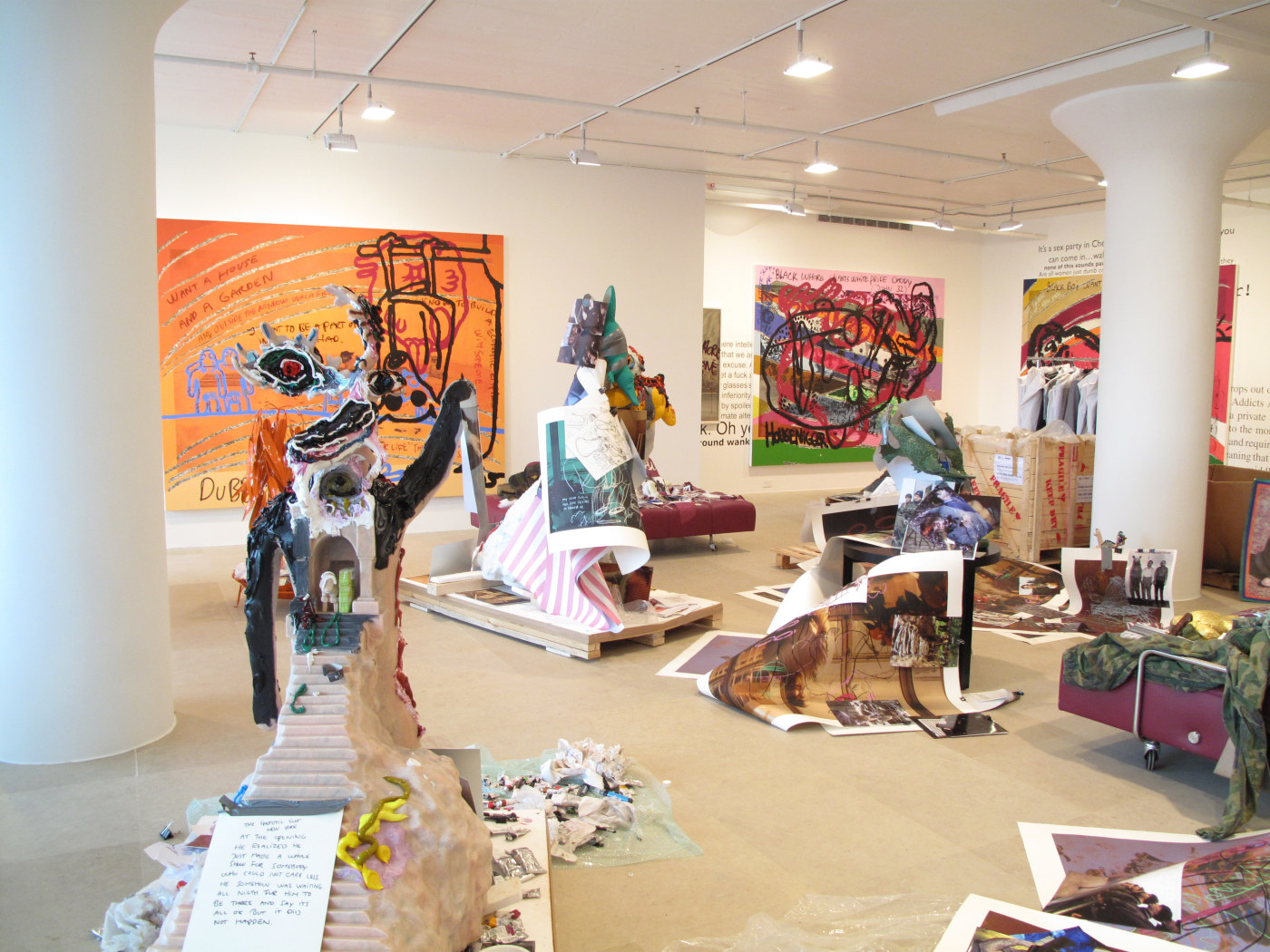 Installation view, The Synthetic Slut: A Novel by Bjarne Melgaard, Greene Naftali, New York, 2010