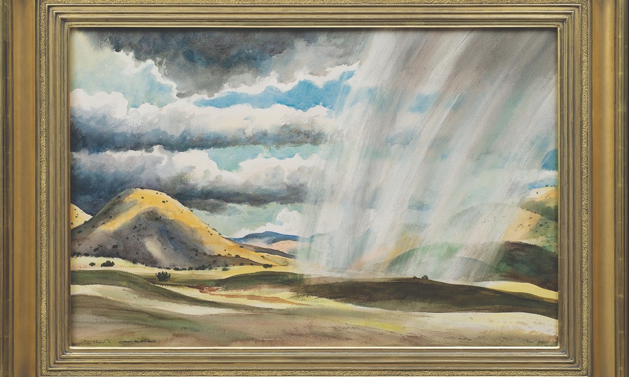 10. Peter Hurd (1904–84) &quot;Aguacero en Año Seco (Downpour in a Dry Year),&quot; watercolor on paper, 26 x 39 inches