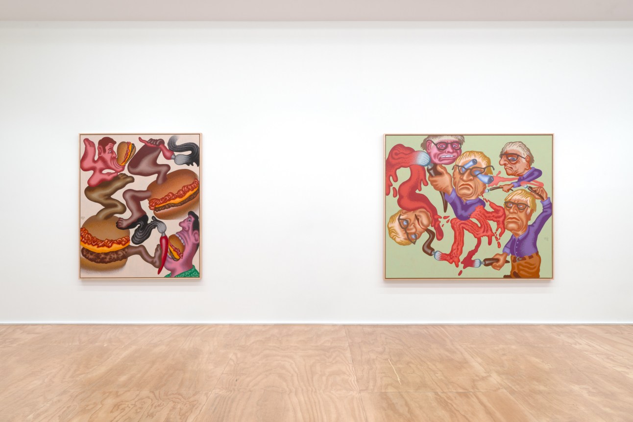 Installation view of Peter Saul at Venus Over Manhattan, New York, 2023