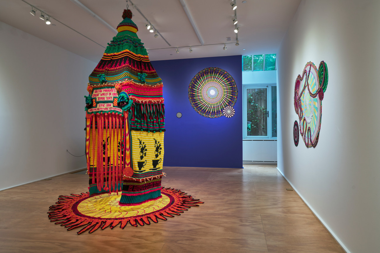 Installation view of Xenobia Bailey's exhibition at Venus Over Manhattan