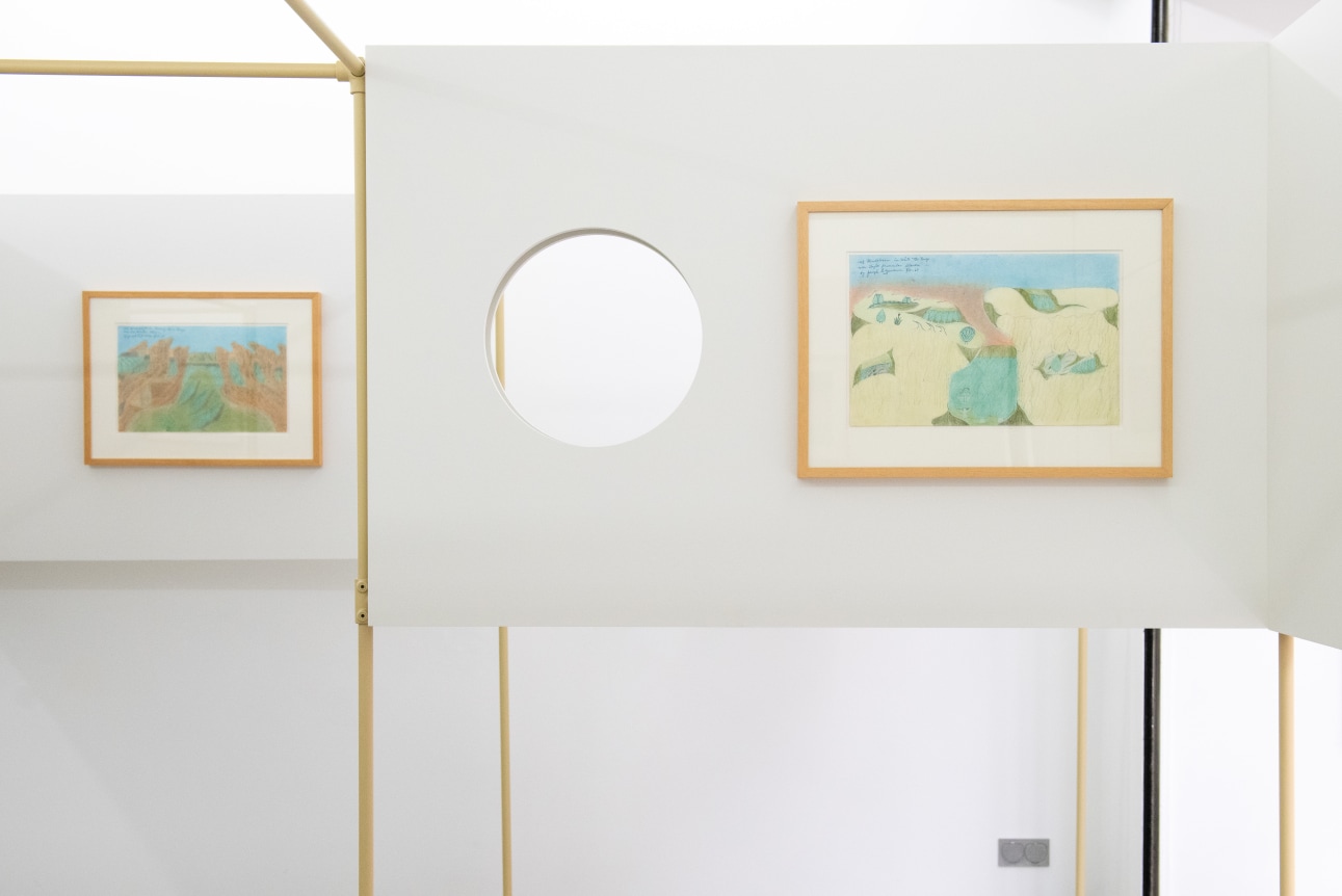 Installation view of Inscape: In the Depths of Joseph E. Yoakum's Landscapes.