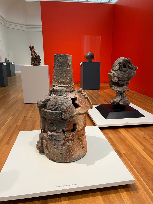 Installation photos of Clay as Soft Power by Joan Mirviss, 2023.